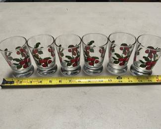 Libbey Cherry Pattern Footed Juice Glasses (5/5)