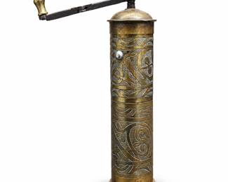 Turkish-Style Engraved Brass Coffee Grinder