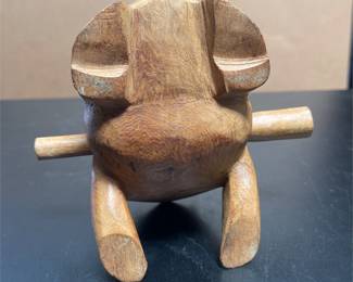 Carved Wooden Frog Guiro with Scraper (4/5)