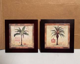 Pair of Chad Barrett Banana and Date Palm Prints, Dark Frames (2/3)