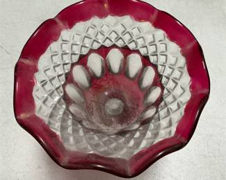 Westmoreland Wakefield Ruby Flashed Glass Compote (5/6)