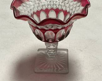 Westmoreland Wakefield Ruby Flashed Glass Compote (2/6)