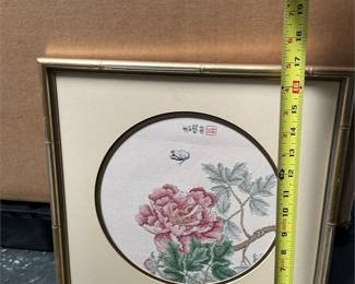 Framed Peony and Butterfly Needlework (4/4)