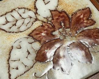 Ceramica S. Marco Floral Tile Trivet in Carved Wood Frame (5/6)