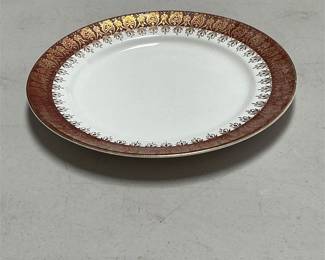 Stetson China Plate with Burgundy and Gold Border (2/6)