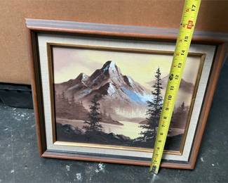 Signed Mountain Lake Landscape Painting, 1978 (6/6)