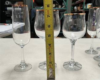 Bohemia Geneve Goblets & Gold-Rimmed Champagne Flutes (4/4)