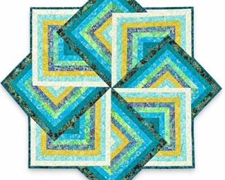 Batik Patchwork Pinwheel Quilted Table Topper
