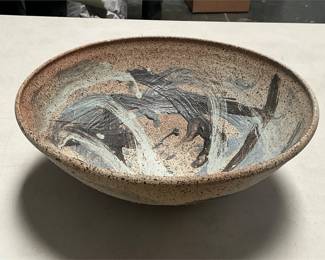 Studio Pottery Bowl with Abstract Brushwork (2/5)