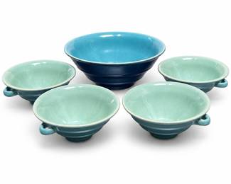 Williams-Sonoma Blue and Teal Ceramic Bowl Set