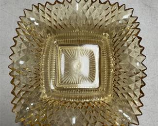 Federal Glass Amber Diamond Pattern Candy Dish (4/5)