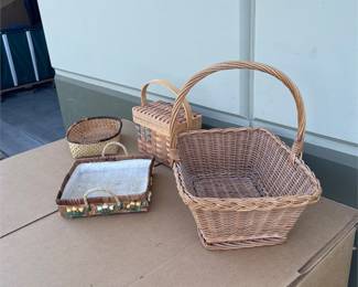 Woven Basket Assortment with Floral Tray (4/5)