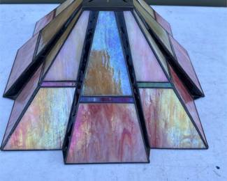 Geometric Iridescent Stained Glass Lamp Shade (2/2)