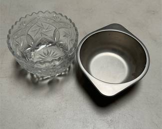 Cut-Glass Bowl with Removable Metal Insert (4/5)