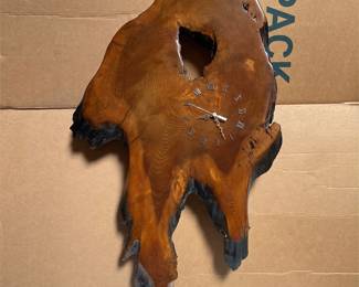 Live Edge Wood Slab Wall Clock (2/3)