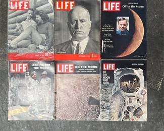 LIFE Magazines with 1969 Apollo 11 Moon Issues