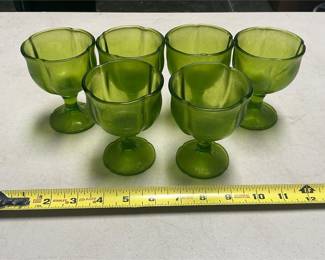 Mitani MIX1 Green Glass Champagne/Sherbet Goblets (4/4)