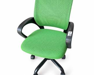 Green Mesh Office Chair with Black Armrests
