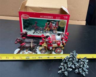 Dickens Collectables Horse-Drawn Fire Engine with Box