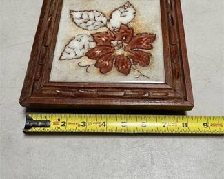 Ceramica S. Marco Floral Tile Trivet in Carved Wood Frame (6/6)