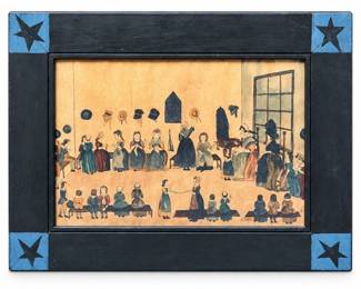 Jacquelyn Trone “The Sewing Circle” Framed Folk Art