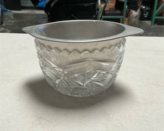 Cut-Glass Bowl with Removable Metal Insert (2/5)