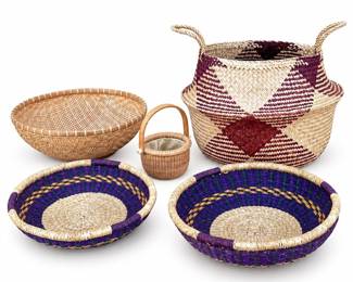 Assorted Woven Baskets with Geometric Designs