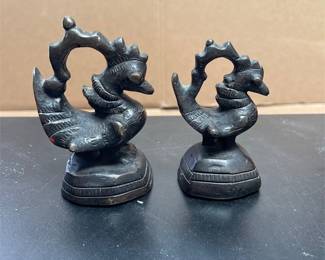 Pair of Burmese Hintha Bird-Form Opium Weights (3/4)