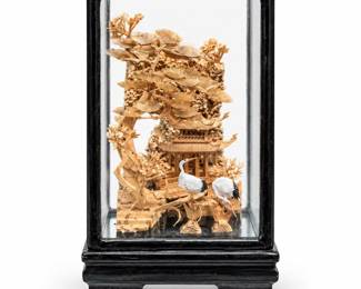 Chinese Cork Carving Diorama