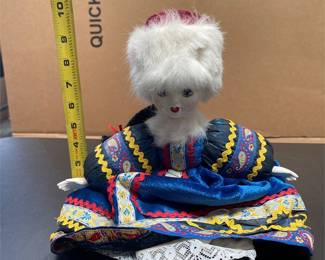 Russian Porcelain Doll in Blue Folk Costume (3/5)