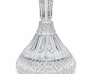 Cut Glass Ship’s Decanter with Diamond Pattern