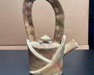 Sculptural Studio Pottery Teapot with Tall Loop Handle (2/5)