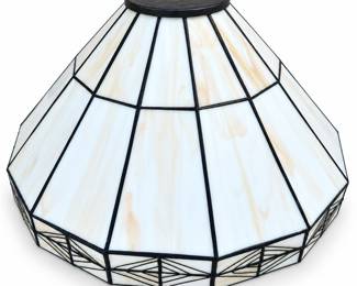 Tiffany-Style Slag Glass Shade with Geometric Border