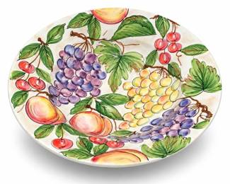 Italian Hand-Painted Ceramic Fruit Serving Bowl