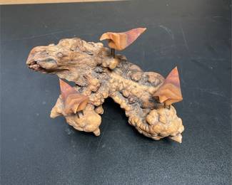 Burl Wood and Pinecone Bird Sculpture (4/5)