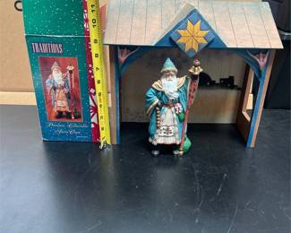 Traditions Santa Figurine & Jim Shore Nativity Stable (3/3)