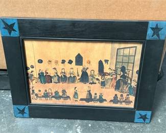 Jacquelyn Trone “The Sewing Circle” Framed Folk Art (2/6)
