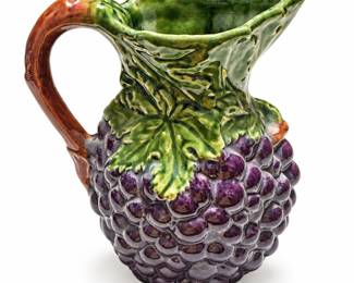 Olfaire Majolica Grape Cluster Pitcher