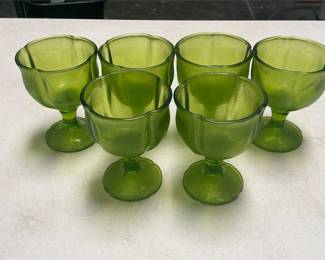 Mitani MIX1 Green Glass Champagne/Sherbet Goblets (2/4)