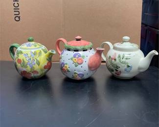 Floral Ceramic Teapots Including Mary Engelbreit (4/6)