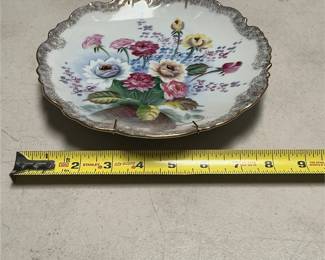 Hand-Painted Floral Plate Signed K. Yamauchi (5/5)