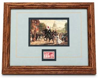 After Don Stivers “The Proffered Wreath” Framed Print & Stamp