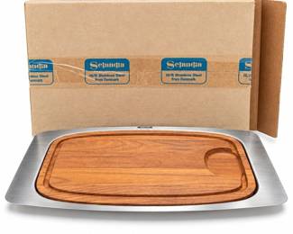 Selandia Wood Carving Board with Stainless Steel Tray