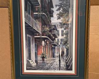 Al Federico A Stroll in Pirate's Alley Signed Print