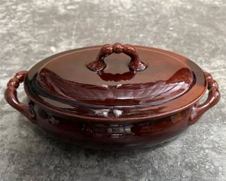 Vulcania Brown Terracotta Oval Covered Casserole (2/2)