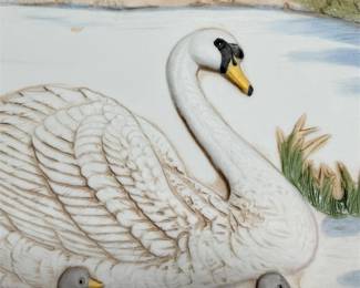 Homco No. 1429 Swan and Cygnets Relief Wall Plate (5/6)
