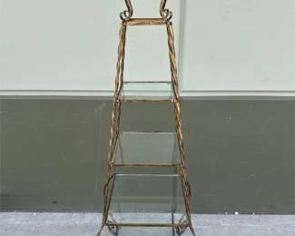 French Style Metal and Glass Obelisk Étagère (2/2)