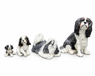 Sandicast Shih Tzu and Spaniel Dog Figurines