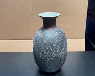 Signed Studio Pottery Vase with Dotted Decoration (2/4)