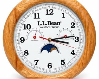 L.L.Bean Weather Station Moon Phase Wall Clock